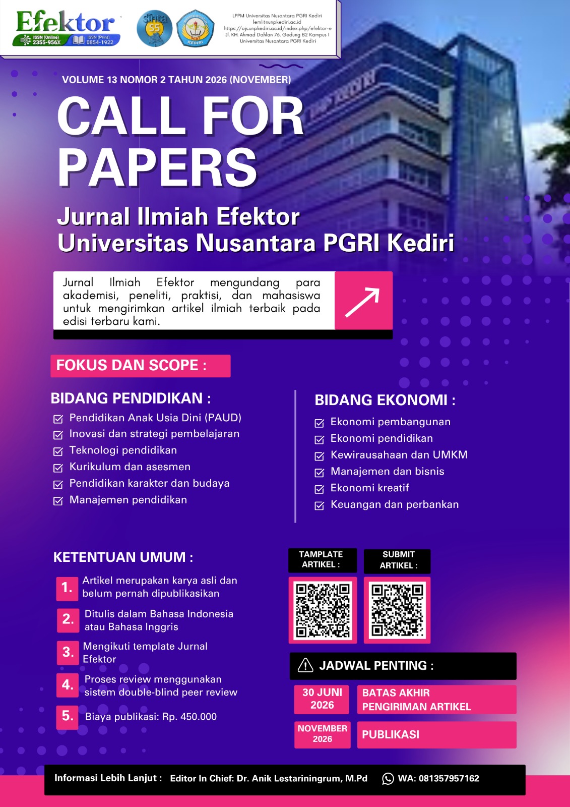 					View Vol. 13 No. 2 (2026): Efektor Vol.13 No.2 Tahun 2026
				